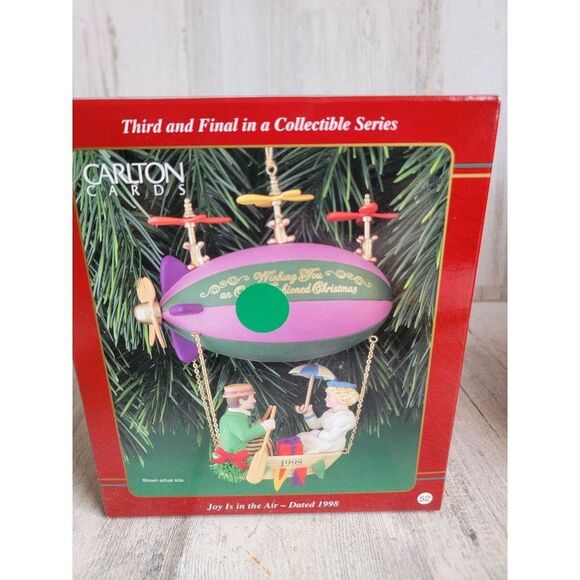 Carlton Cards Joy air 1998 ornament Xmas blimp - Picture 3 of 7